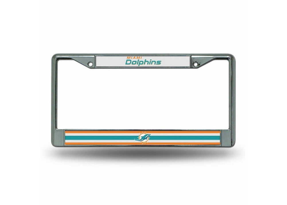 Chrome License Plate Frame - Miami Dolphins