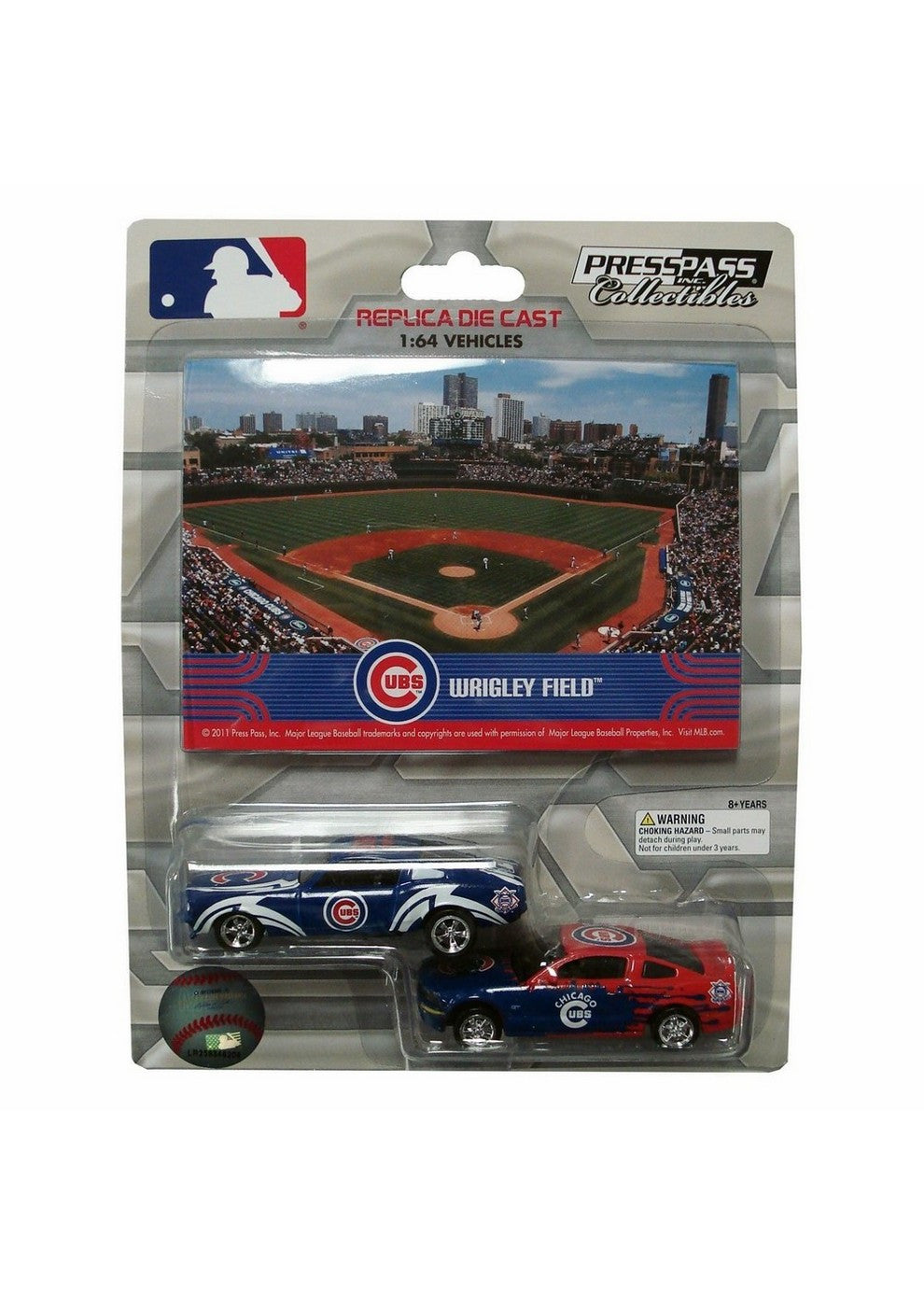 2 Pack Ford Mustang With Ballpark Card -chicago Cubs