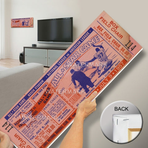 1957 All-Star Game Canvas Mega Ticket - St. Louis Cardinals (Host)