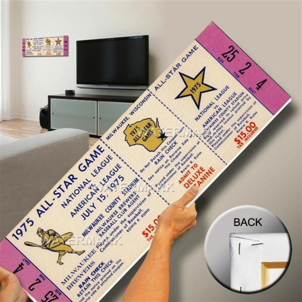 1975 All-star Game Canvas Mega Ticket - Milwaukee Brewers (host)
