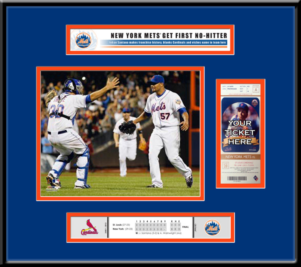 New York Mets Johan Santana No-hitter ticket frame - Season Ticket