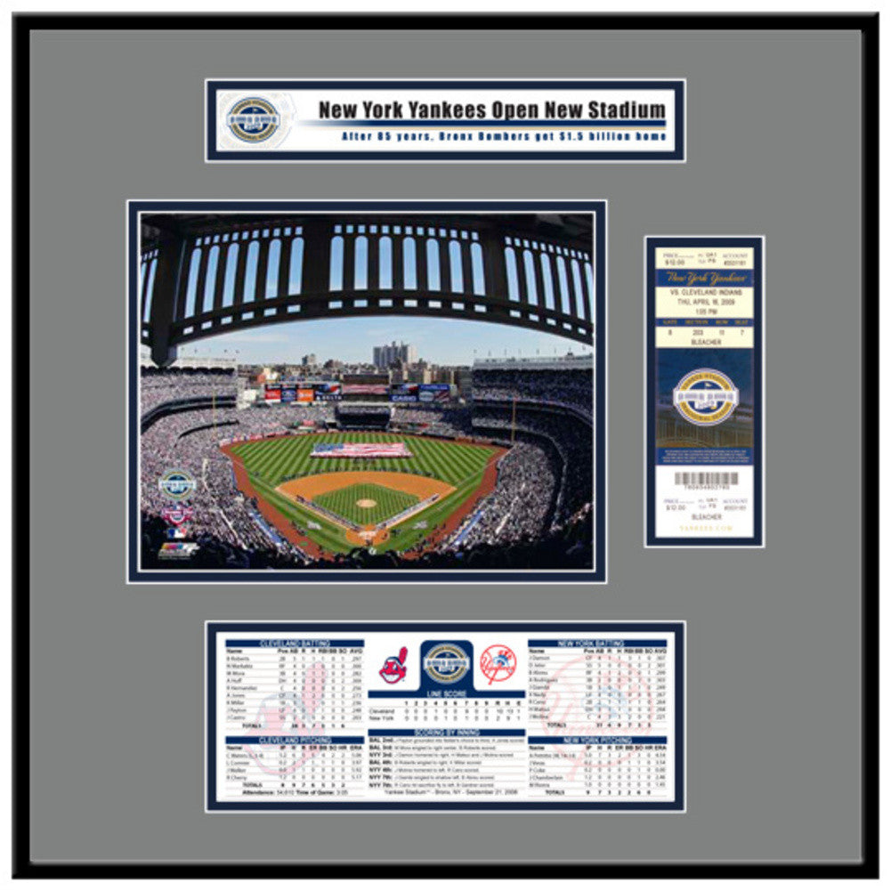 New Yankee Stadium Inaugural Game 2009 Opening Day Ticket Frame Jr.