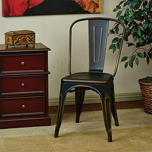 Osp Designs Brw29a4-ac Bristow Armless Chair, Antique Copper Finish, 4 Pack