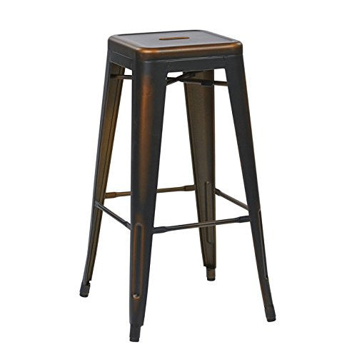 Osp Designs Brw3030a2-ac Bristow 30" Antique Metal Barstool, Antique Copper Finish, 2 Pack