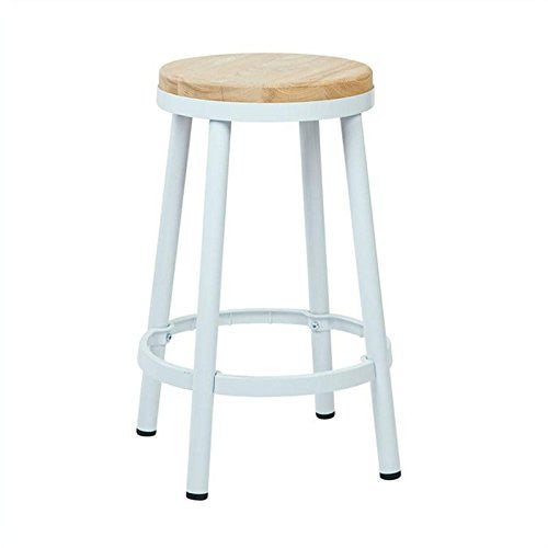 Osp Designs Brw3226-11 Bristow 26" Metal Backless Barstool, White Finish Frame