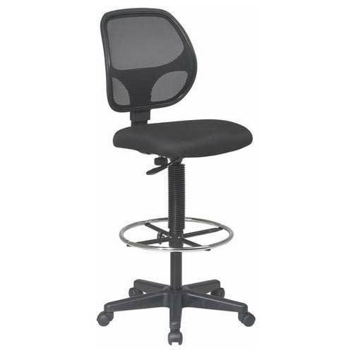 Office Star Work Smart Dc2990 Deluxe Mesh Back Drafting Chair With 20" Diameter Foot Ring