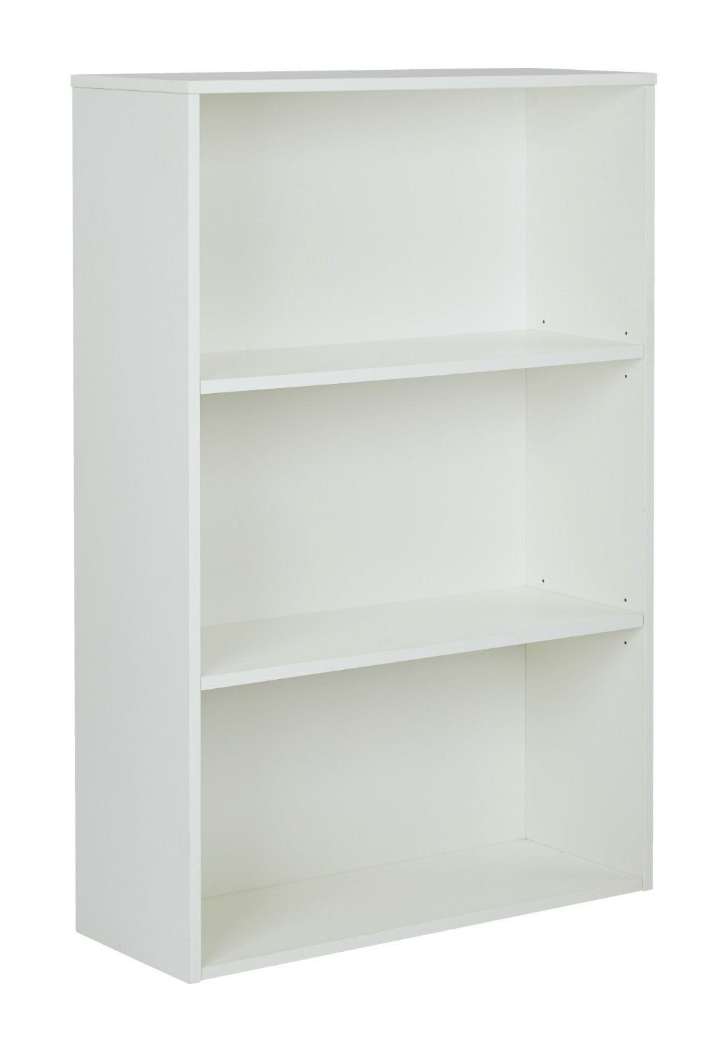 Pro-line Ii Prd3248-wh Prado 48" 3-shelf Bookcase With 3/4" Shelves And 2 Adjustable Shelves In White.