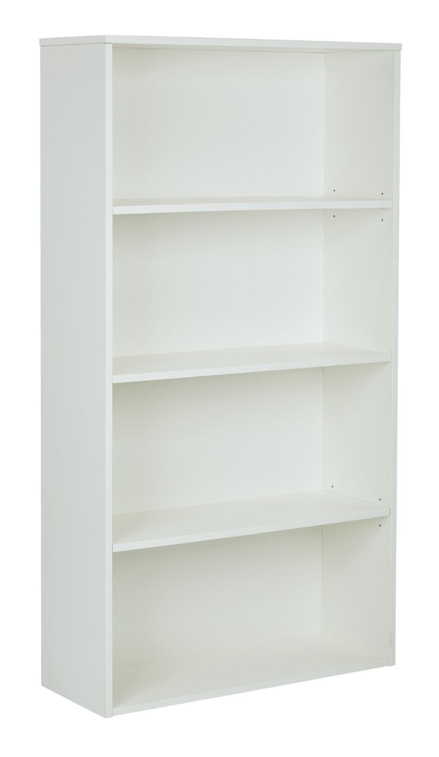 Pro-line Ii Prd3260-wh Prado 60" 4-shelf Bookcase With 3/4" Shelves And 2 Adjustable/ 2 Fixed Shelves In White