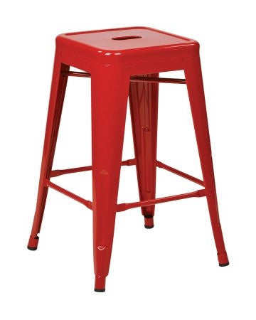 Work Smart / Osp Designs Ptr3024a2-9 24" Steel Backless Barstool (2-pack) (red)