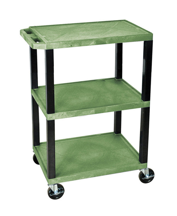 H Wilson Wt34gs H. Wilson Green 3 Shelf Specialty Utility Cart