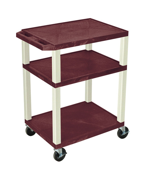 H Wilson Wt34bye H. Wilson Tuffy Burgundy 3 Shelf Av Cart