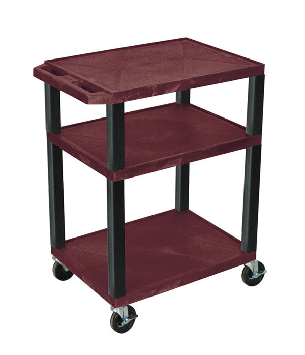 H Wilson Wt34bye-b H. Wilson Tuffy Burgundy 3 Shelf Av Cart