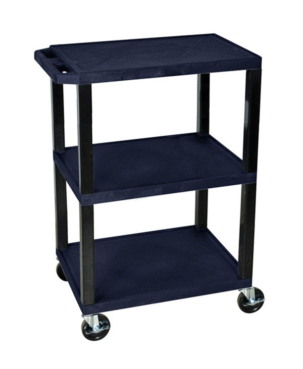 H Wilson Wt34zs H. Wilson Navy Blue 3 Shelf Specialty Utility Cart