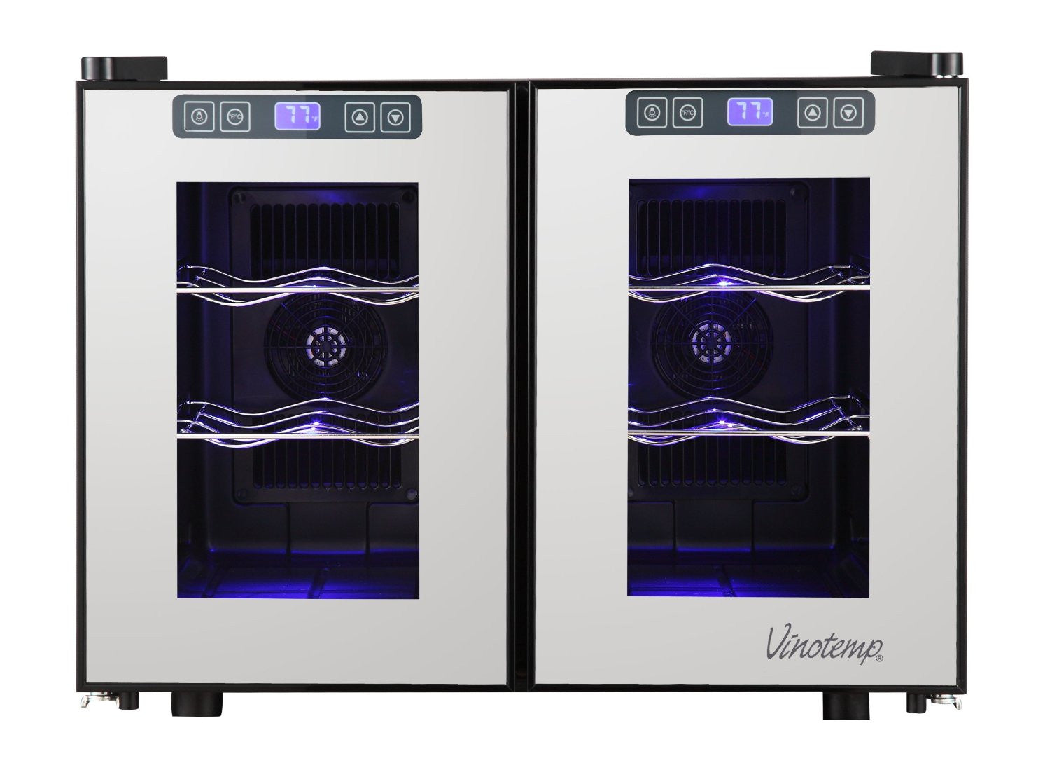 Vinotemp Vt-12tsmd-2z 12-bottle Dual-zone Touch Screen Thermoelectric Mirrored Wine Cooler