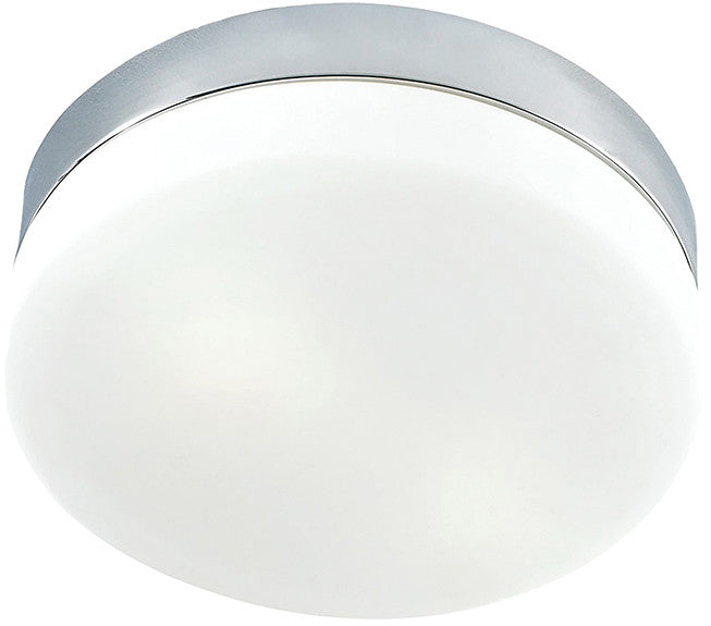 Cornerstone 7801fm/40 1 Light Flush Mount In Chrome And White Glass