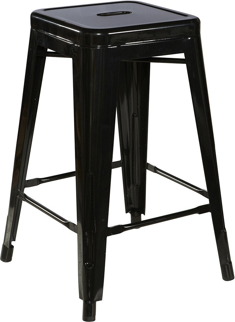 Linon 03241blk-02-as-u Black Square Metal Counter Stool