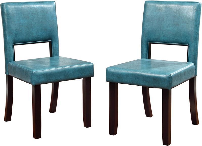 Linon 14052blu02u Vega Aegean Blue Dining Chairs