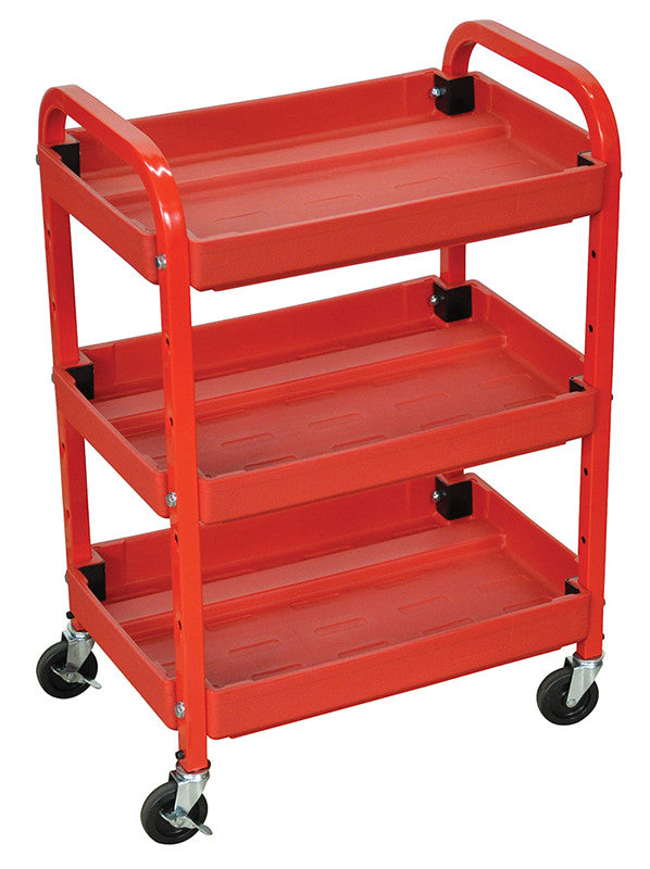 Luxor Atc332 Luxor 3 Shelf Utility Cart Red