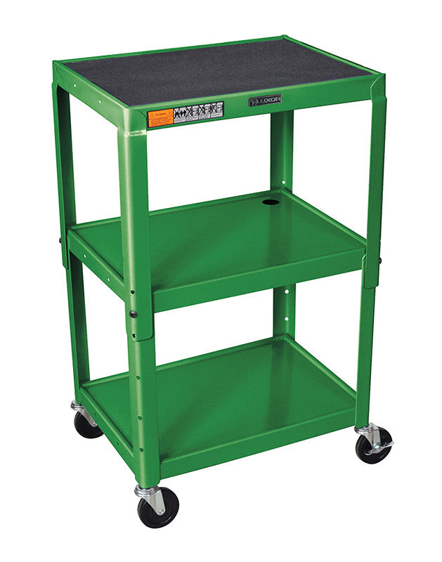 Luxor Avj42-gn Luxor Adjustable Height Green Metal A/v Cart