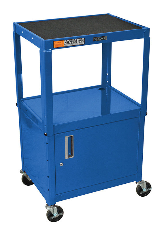 Luxor Avj42c-rb Luxor Blue 42" Adj Height Cart With Cabinet