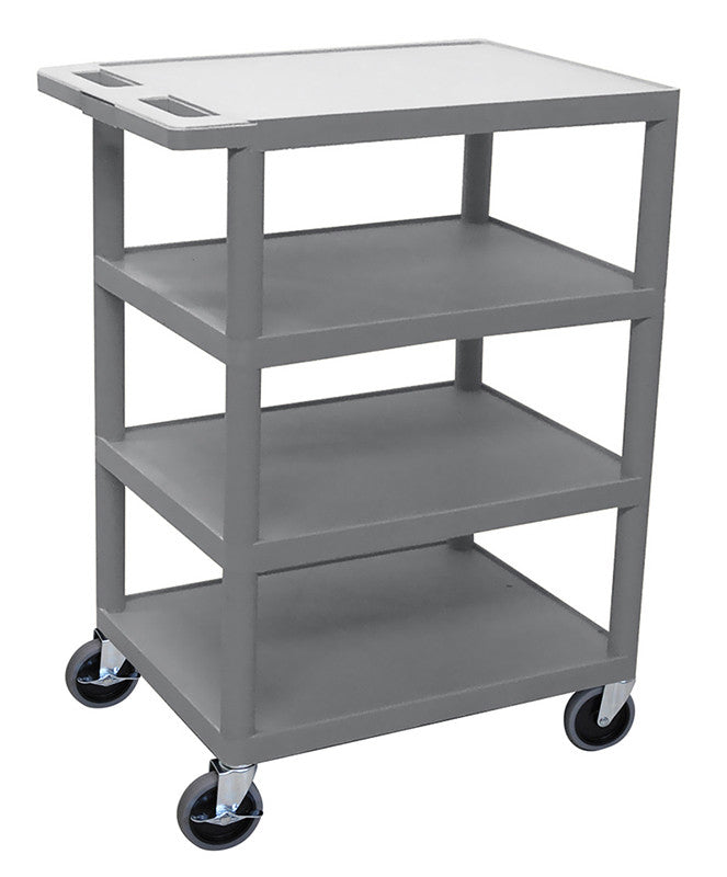 Luxor Bc45-g Luxorfour Flat Shelf Gray Utility Cart