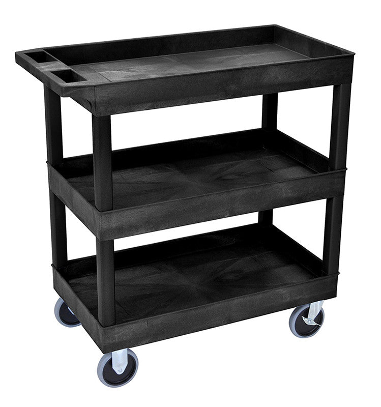 Luxor Ec111hd-b Luxor Hd High Capacity 3 Tub Shelves Cart In Black