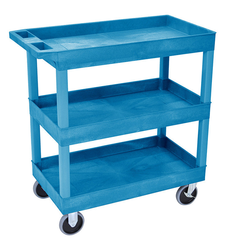 Luxor Ec111hd-bu Luxor Hd High Capacity 3 Tub Shelves Cart In Blue