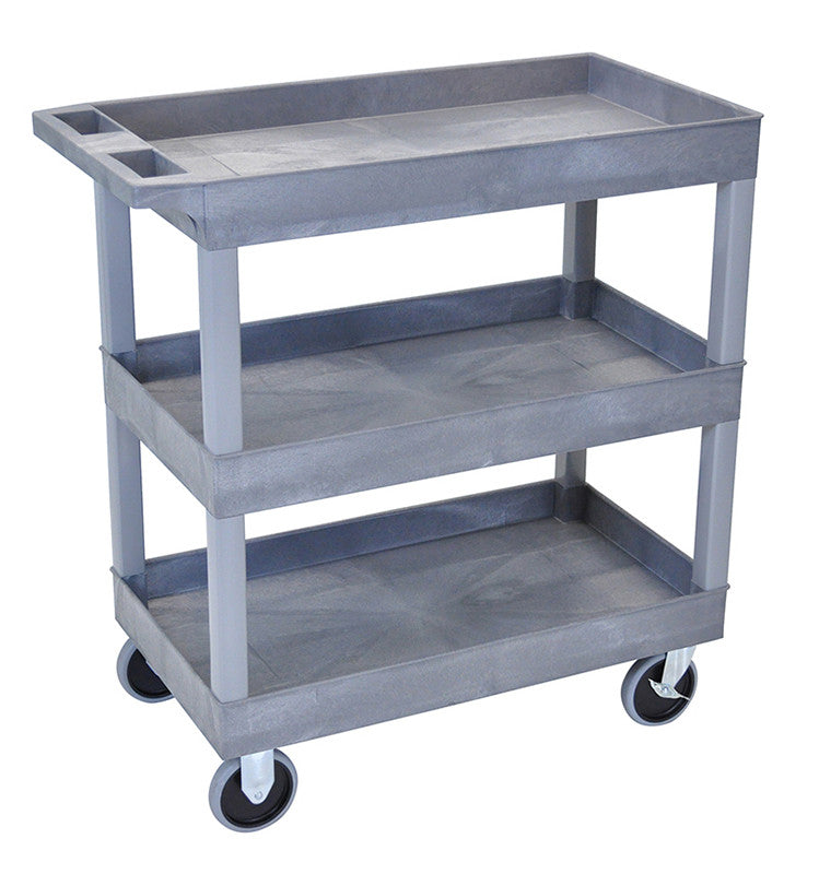 Luxor Ec111hd-g Luxor Hd High Capacity 3 Tub Shelves Cart In Gray