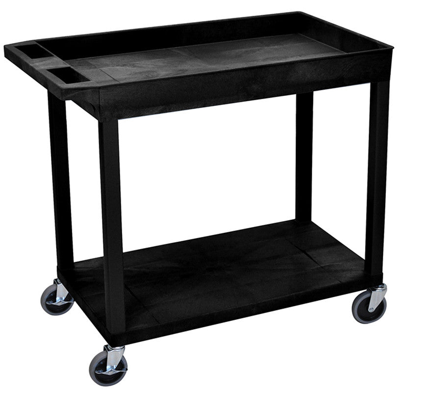 Luxor Ec12-b Luxor Black Ec12 18x32 Cart 1 Tub/ 1 Flat Shelf