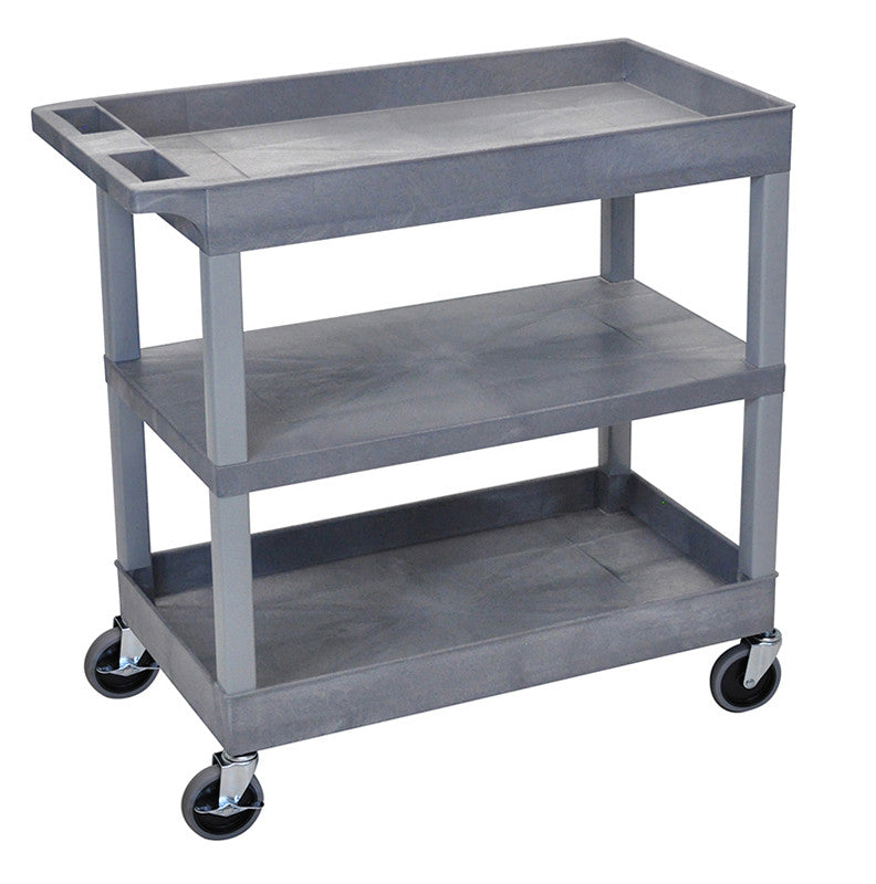 Luxor Ec121-g Luxor Ec121 Gray 18x.32 Cart 2 Tub With 1 Flat Shelf