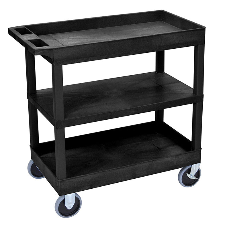 Luxor Ec121hd-b Luxor Black Ec121hd 18x32 Cart With 2 Tub Shelves And 1 Flat