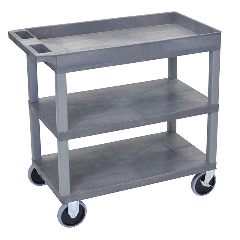 Luxor Ec122hd-g Luxor Ec122hd 18x32 Gray Cart 2 Flat With 1 Tub Shelf