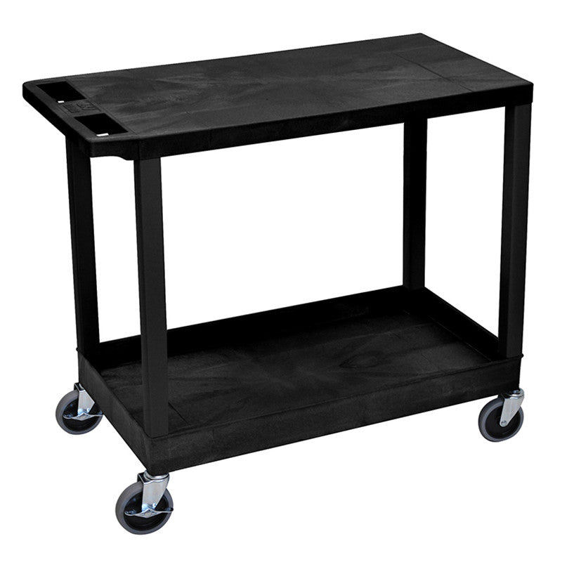 Luxor Ec21-b Luxor Black Ec21 18x32 Cart With 1 Tub Shelf With 1 Flat Shelf