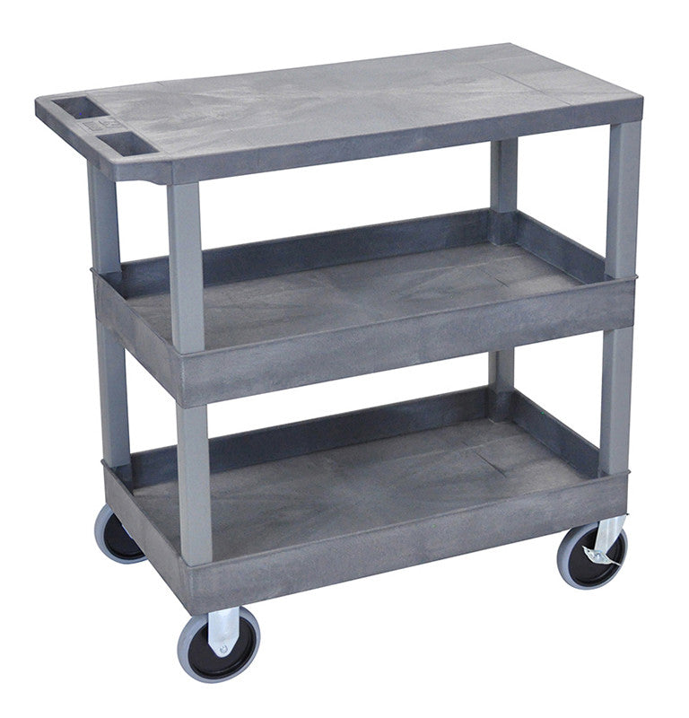 Luxor Ec211hd-g Luxor Gray Ec211hd 18x32 Cart With 2 Tub/1 Flat Shelves