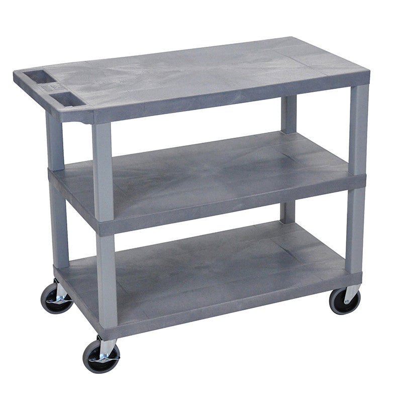 Luxor Ec222-g Luxor Gray Ec222-g 18x32 Cart 3 Flat Shelves