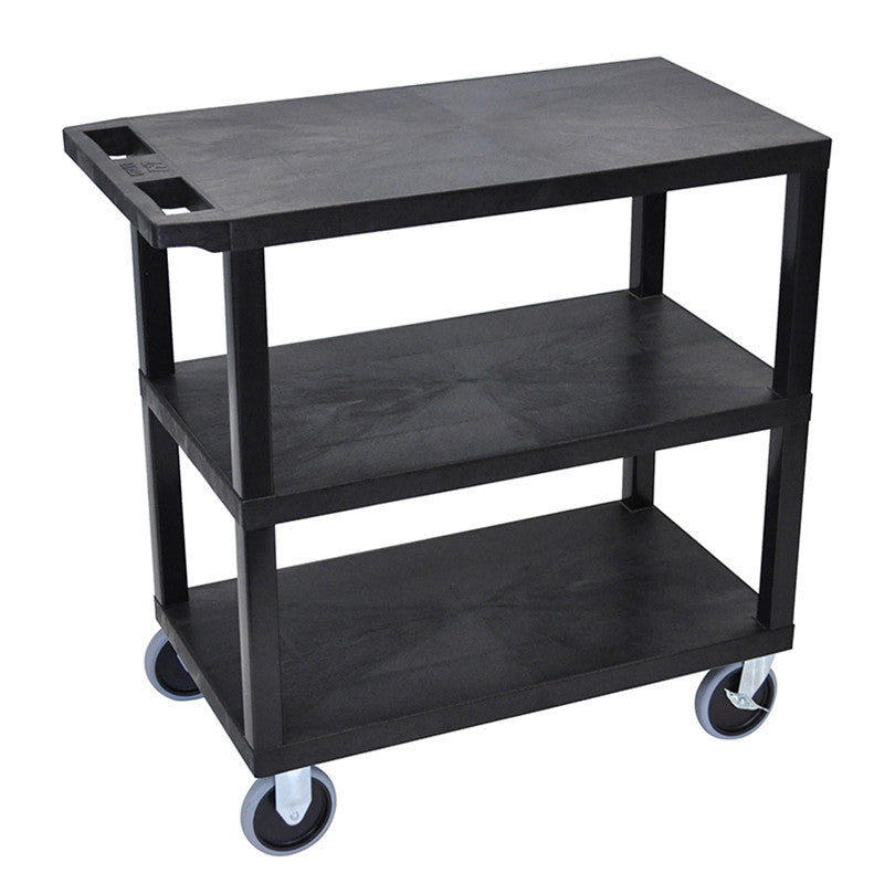 Luxor Ec222hd-b Luxor Black Ec222hd-b 18x32 Cart With 3 Flat Shelves