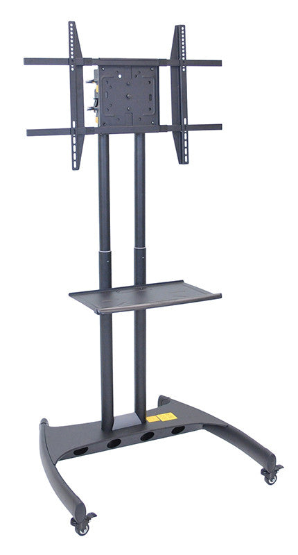 Luxor Fp3500 Luxor Adjustable Height Flat Panel Cart With Accessory Shelf And 90 Degree Rotating Mount
