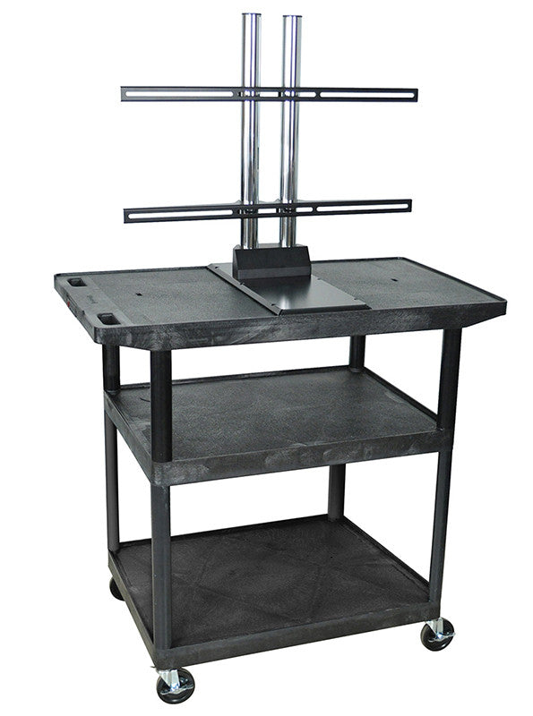Luxor Le40wtud-b Luxor Black 3 Shelf With Wide Top A/v Cart With Lcd Mount