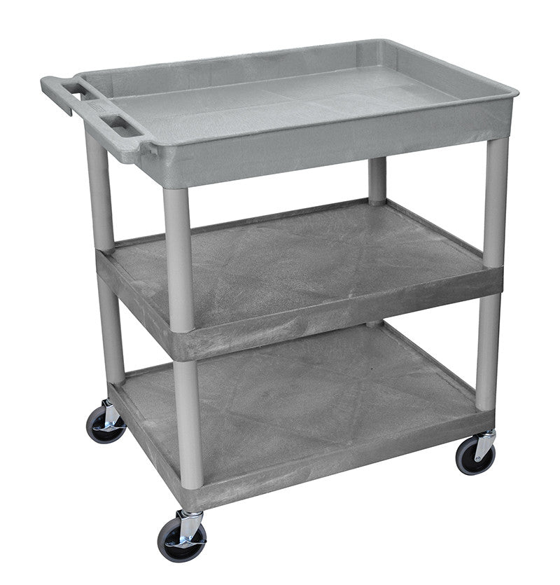 Luxor Tc122-g 3 Shelf Large Gray Tub Cart