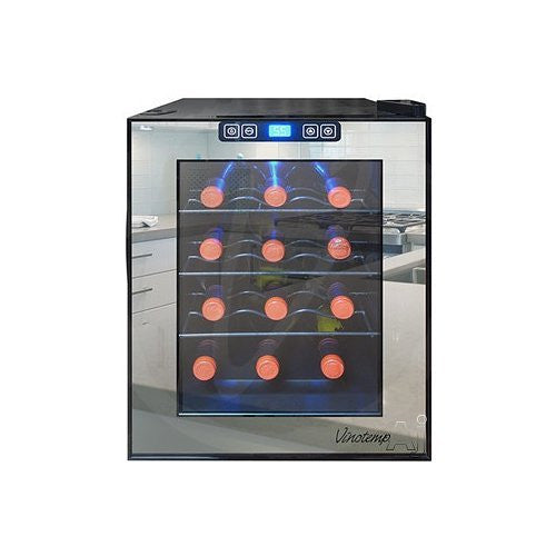 Vinotemp Vt-12tsbm 12-bottle Mirrored Thermoelectric Wine Cooler