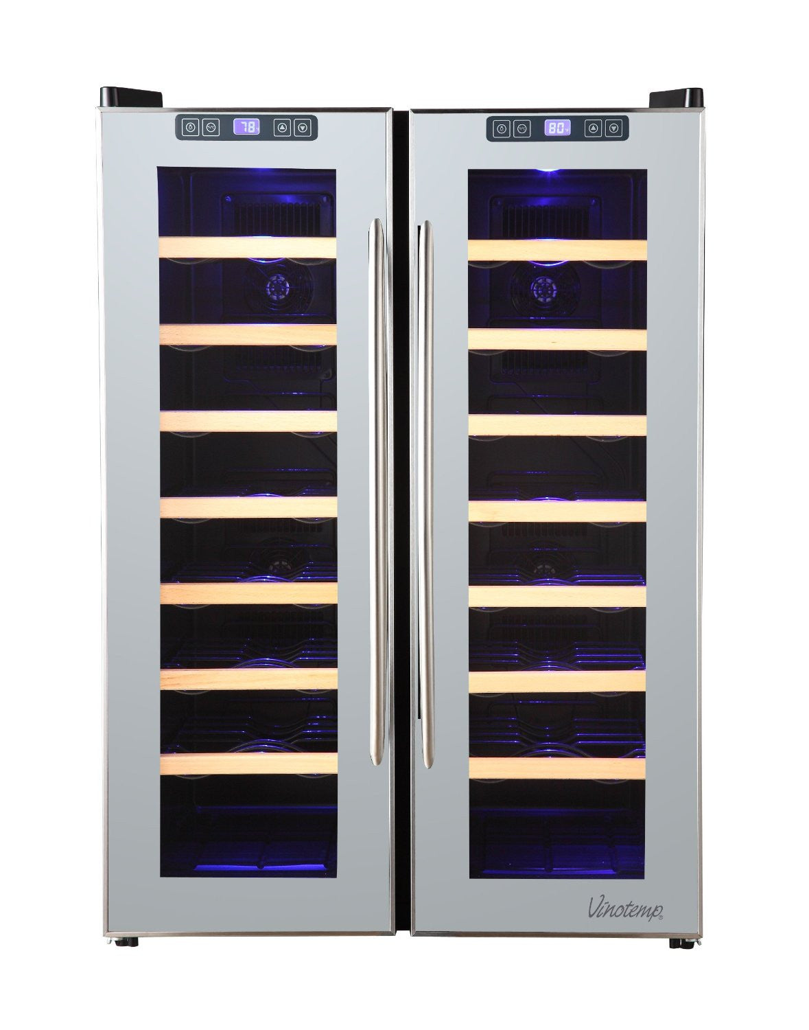 Vinotemp Vt-48tssm-2z 48-bottle Dual-zone Thermoelectric Mirrored Wine Cooler