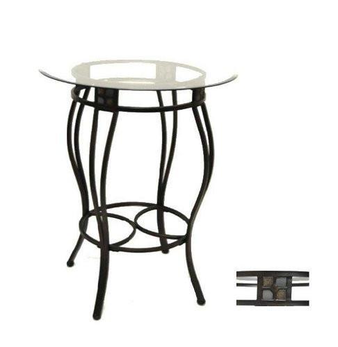 Boraam 70516 42" Bar Height Beau Pub Table, Black/gold