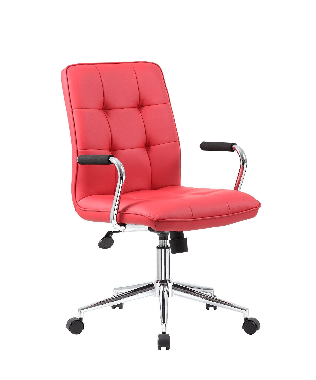 Boss Office Products B331-rd Modern Office Chair W/chrome Arms - Red