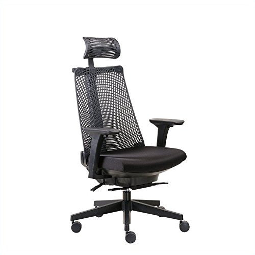 Boss Office Products B6550-bk-hr Boss Contemporary Executive Chair With Headrest