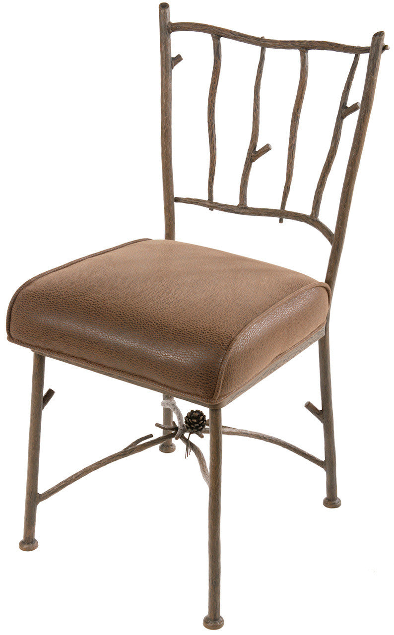 Stone County Ironworks 902-863-fbrp Pine Side Chair (with Natural Bark Finish)