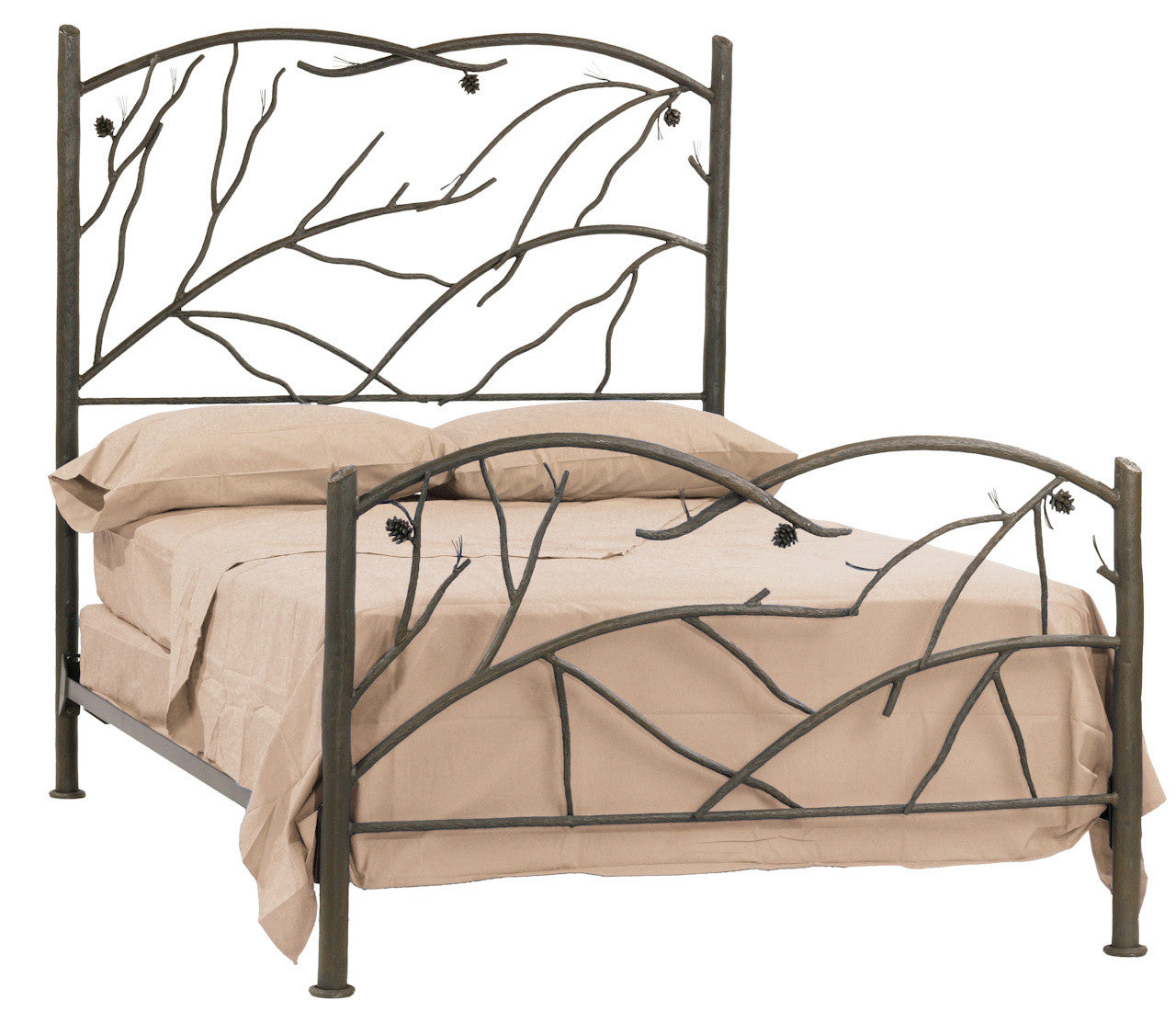 Stone County Ironworks 904-095 Pine King Bed (natural Bark)