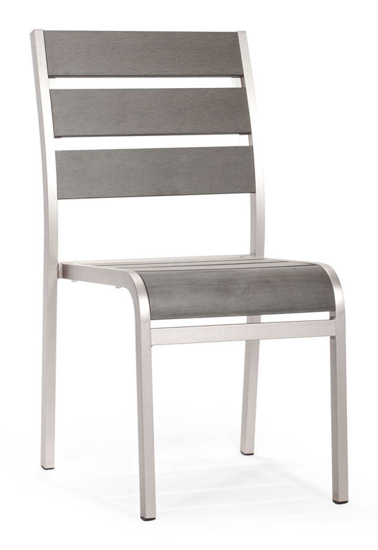 Zuo 703183 Township Chair Brushed Aluminum - Set Of 2