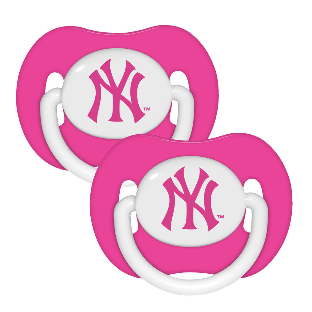 2 Pack Pink Pacifiers - New York Yankees