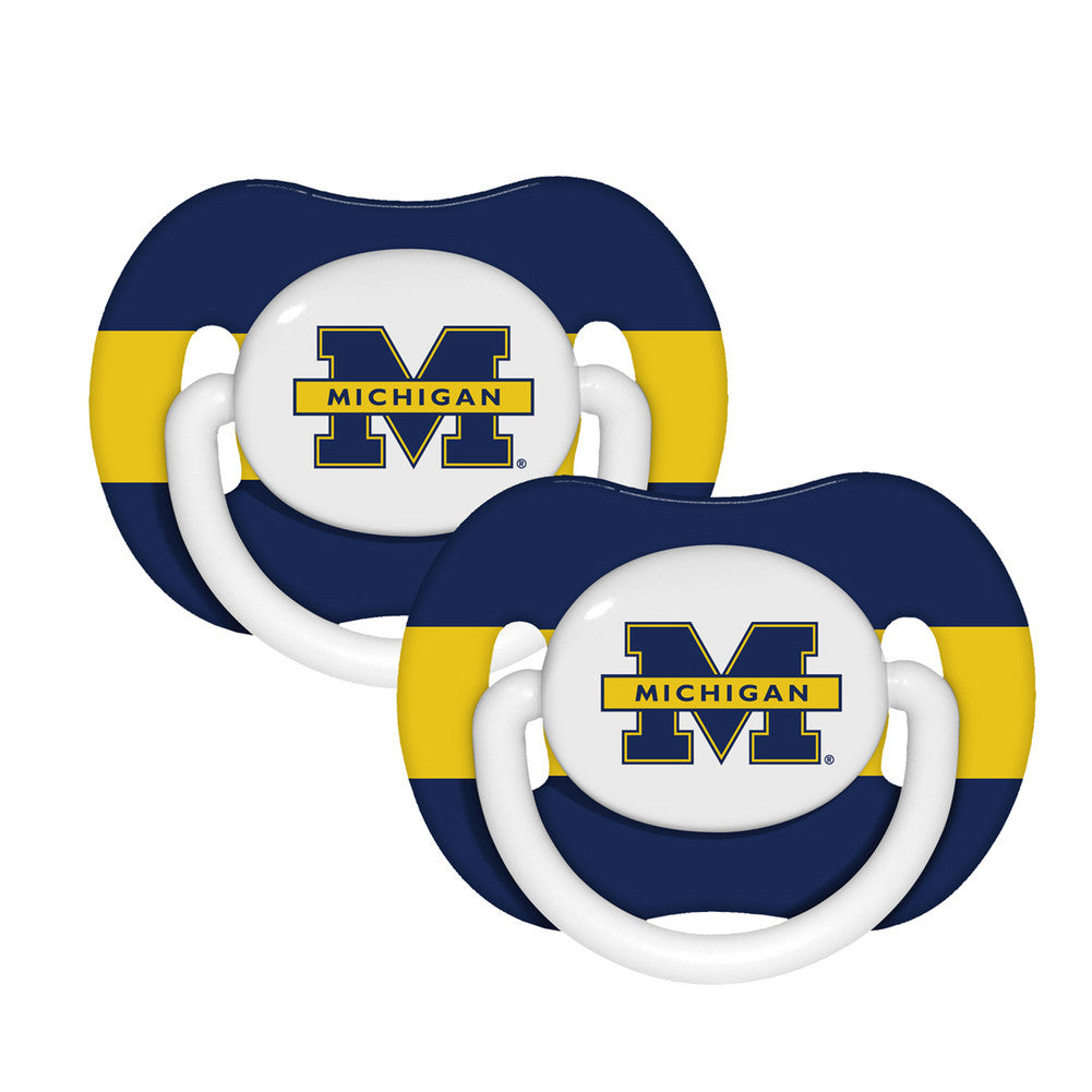 Baby Fanatic 2 Pack Pacifiers - University Of Michigan Wolverine