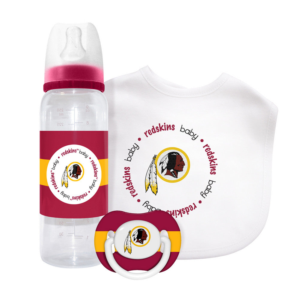 Baby Fanatic Gift Set (bib, Pacifier And Bottle) - Washington Redskins